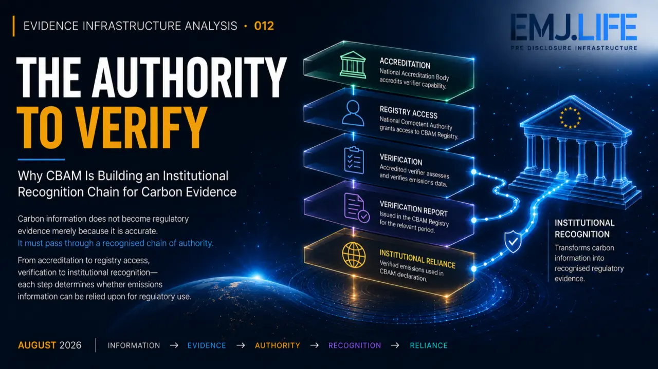 Evidence Infrastructure Analysis 012 cover titled The Authority to Verify.