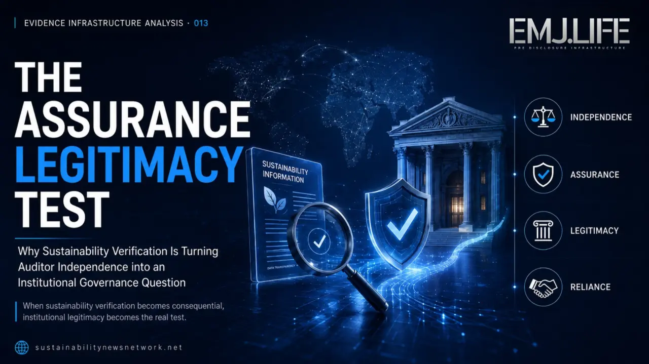 Evidence Infrastructure Analysis 013 cover titled The Assurance Legitimacy Test.