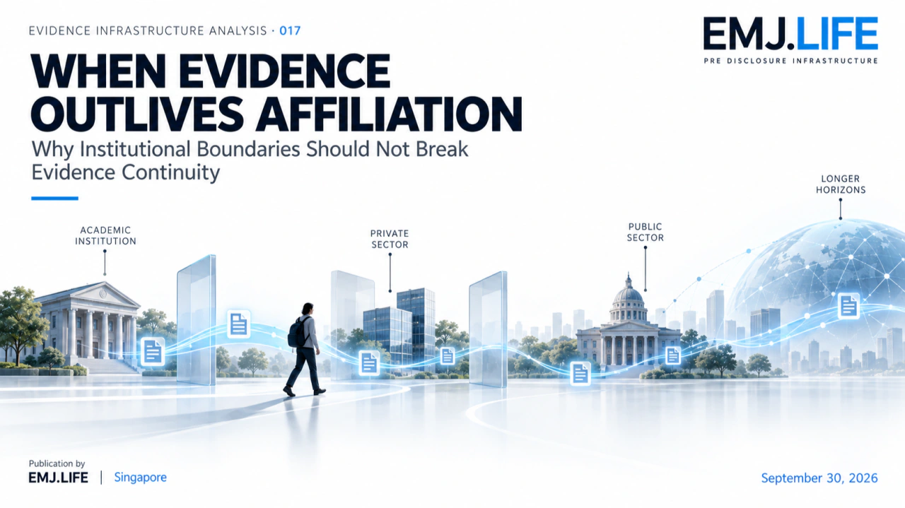 Evidence Infrastructure Analysis 017 cover titled When Evidence Outlives Affiliation.