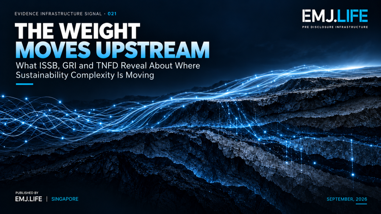 Evidence Infrastructure Signal 021 cover with an upstream evidence network.